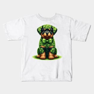 Clover Rottweiler Dog St Patricks Day Kids T-Shirt